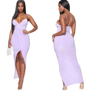 NEW Fashion Nova Living in the Moment Lavender Maxi Dress